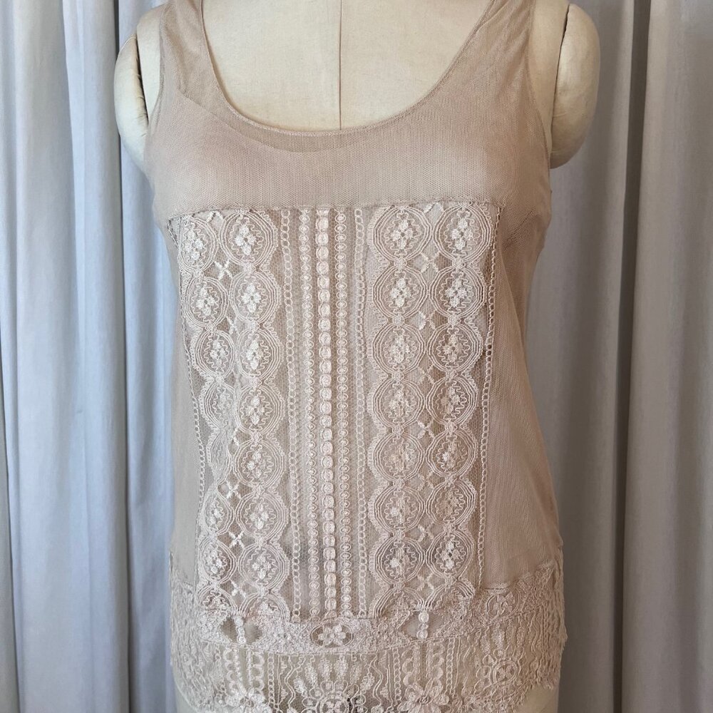 DKNY Mesh Lace Cami Top